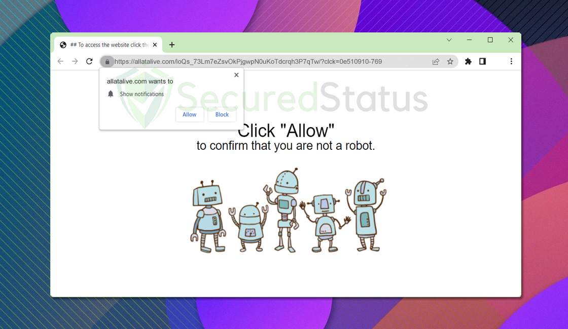 Allatalive.com Pop-up Ads Image of Allatalive.com Pop-up Ads