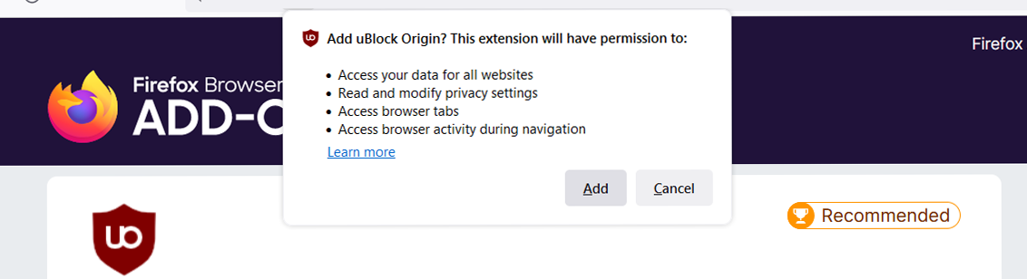 add ublock origin