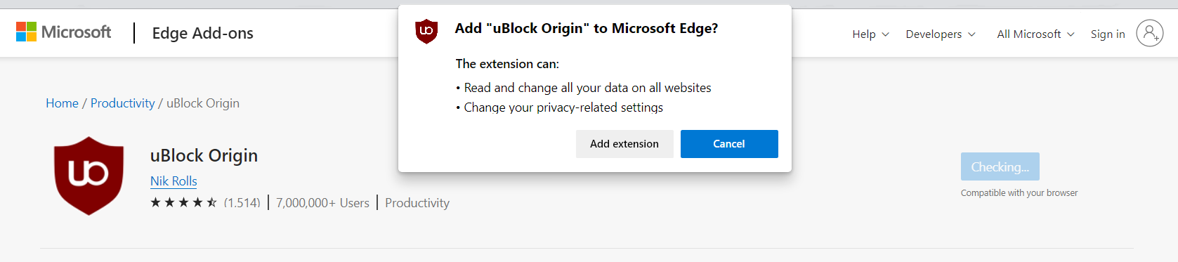 installing ublock origin ed