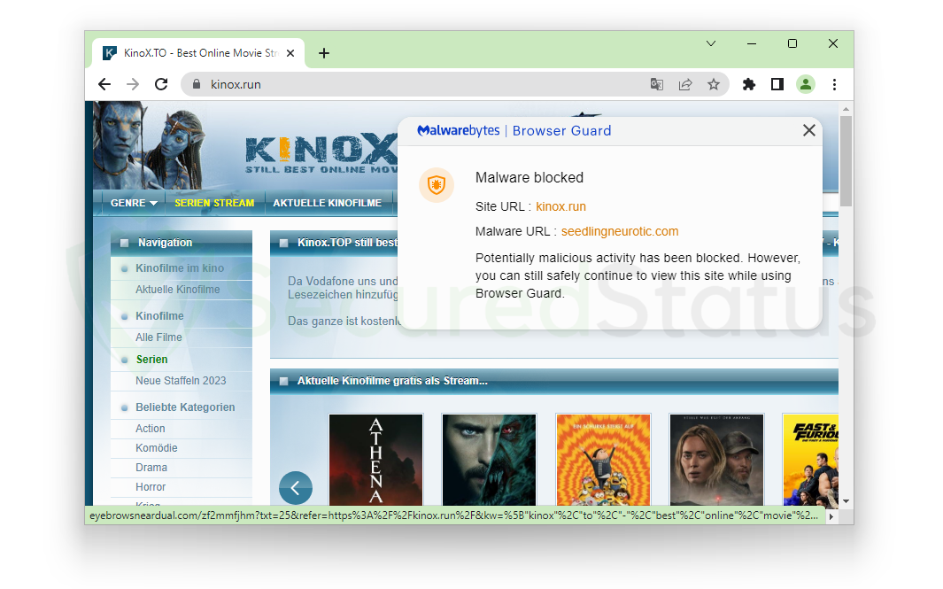 Malwarebytes Blocking Malicious Element From Unrecognized Site Image of Malwarebytes Blocking Malicious Element From Unrecognized Site
